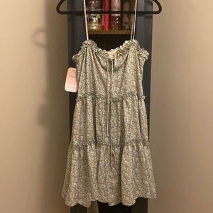 DressUp - Floral Sage Green Tiered Dress